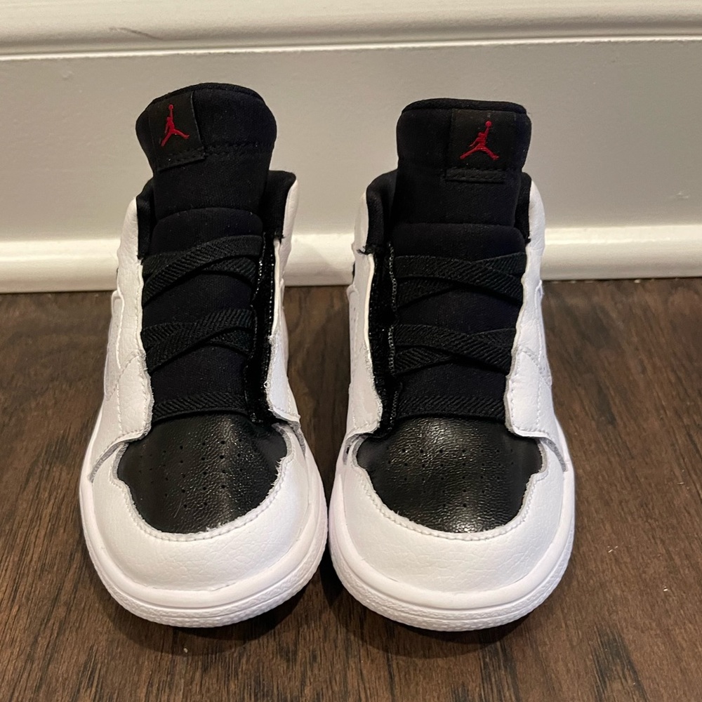 Black and white Jordans - toddler boy size 9